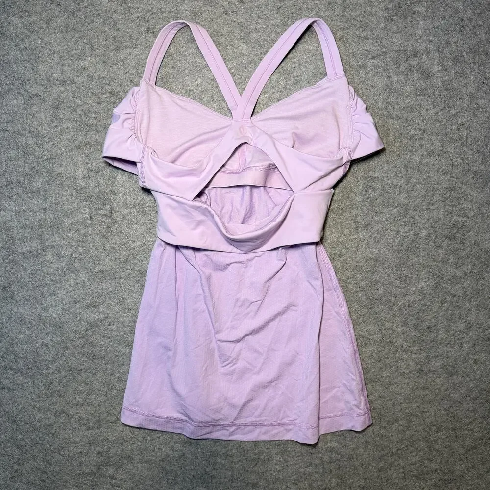 Lululemon Women Activewear Tank Top Size 6 Purple White Performance